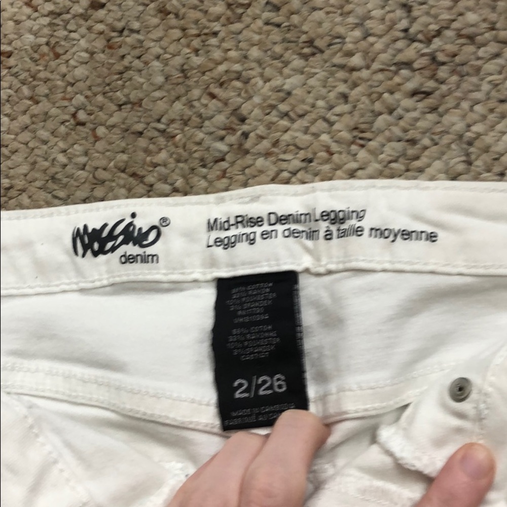 Missimo Mid Rise White Denim Legging
